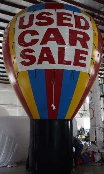 Red Yellow Rooftop Ad Used Car Sale Balloon