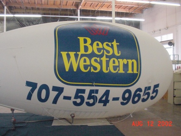 White Advertising Best Western Blimp