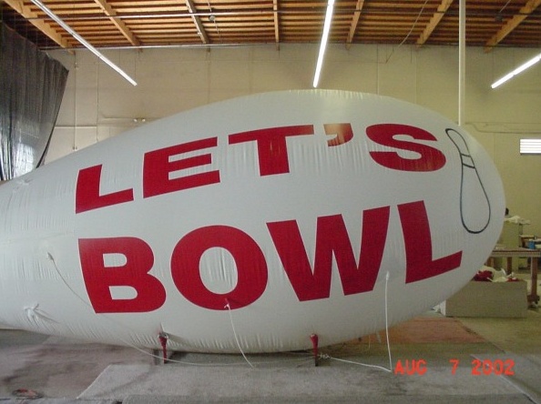 White Red Advertising Lets Bowl Blimp