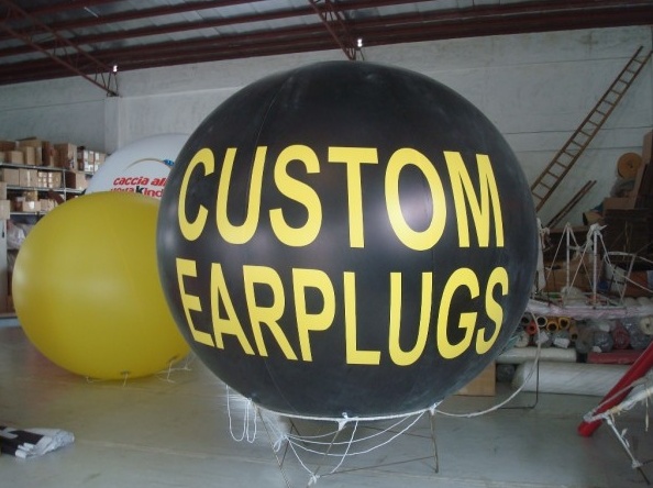Black Yellow Helium Custome Earplugs Sphere