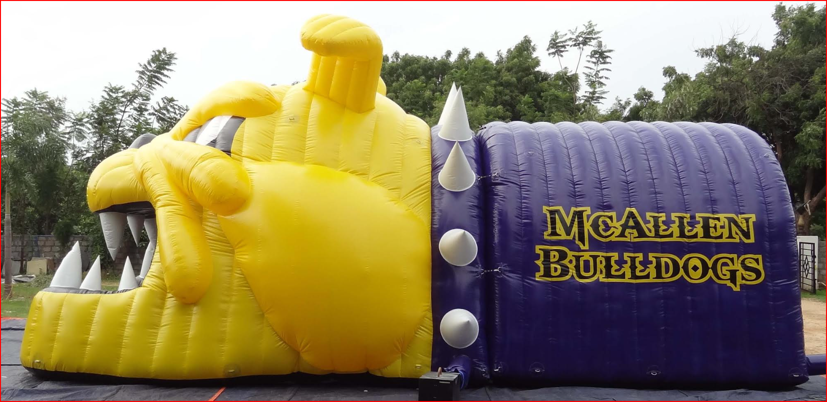 McAllen Bulldogs Full Mascot Football Tunnel Side View